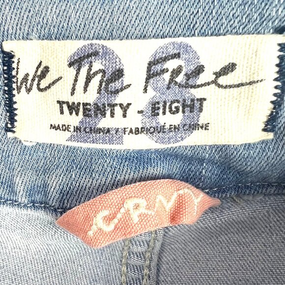We The Free CRVY Lovers Knot Light Denim Lace-Up Jeans 28 Skinny High-Waisted - Picture 7 of 9